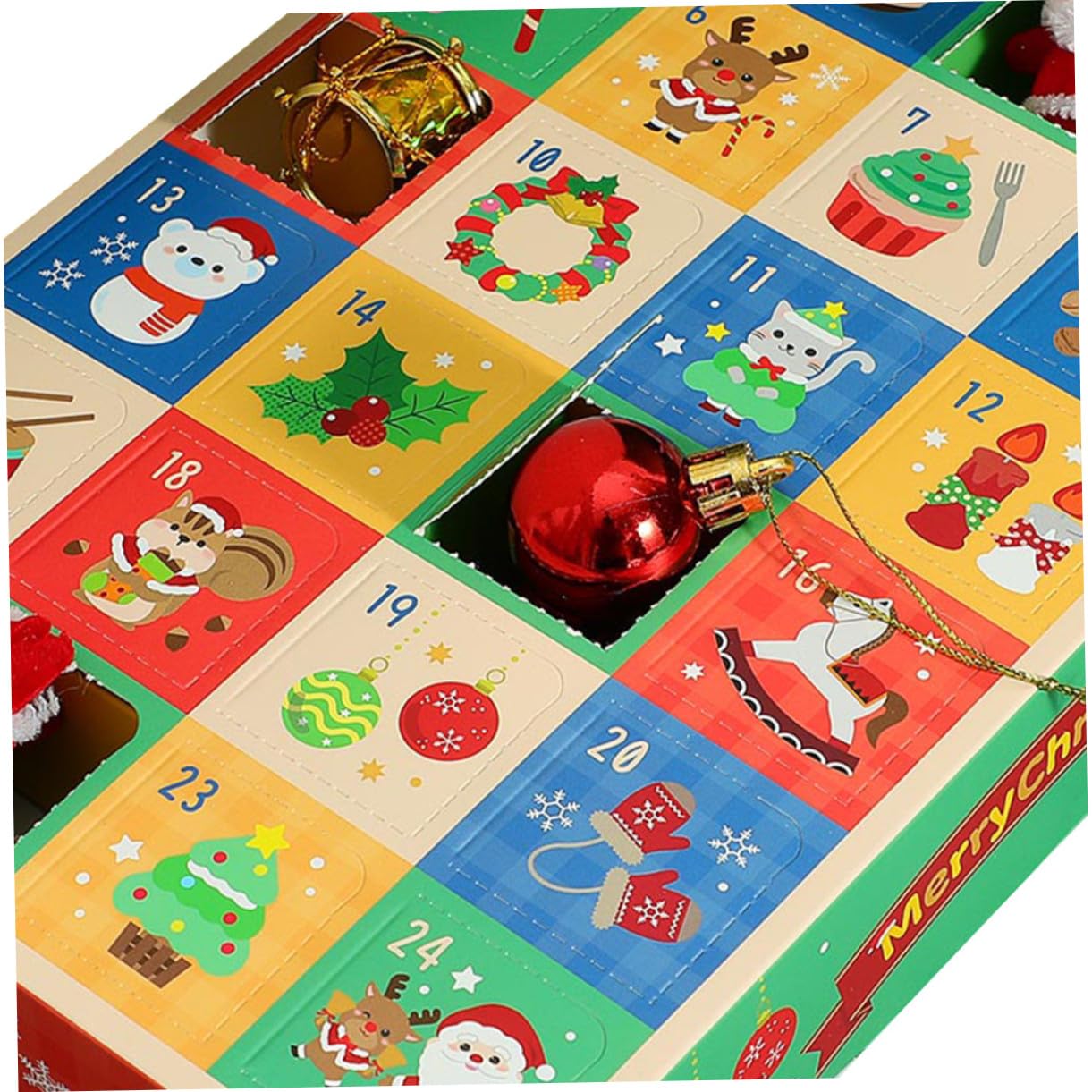VILLFUL 15 Piezas Caja Calendario de Adviento Navideño de Papel Ligero Compartimentos Vacíos para Dulces y Regalos DIY para Actividades Familiares y Decoración Festiva
