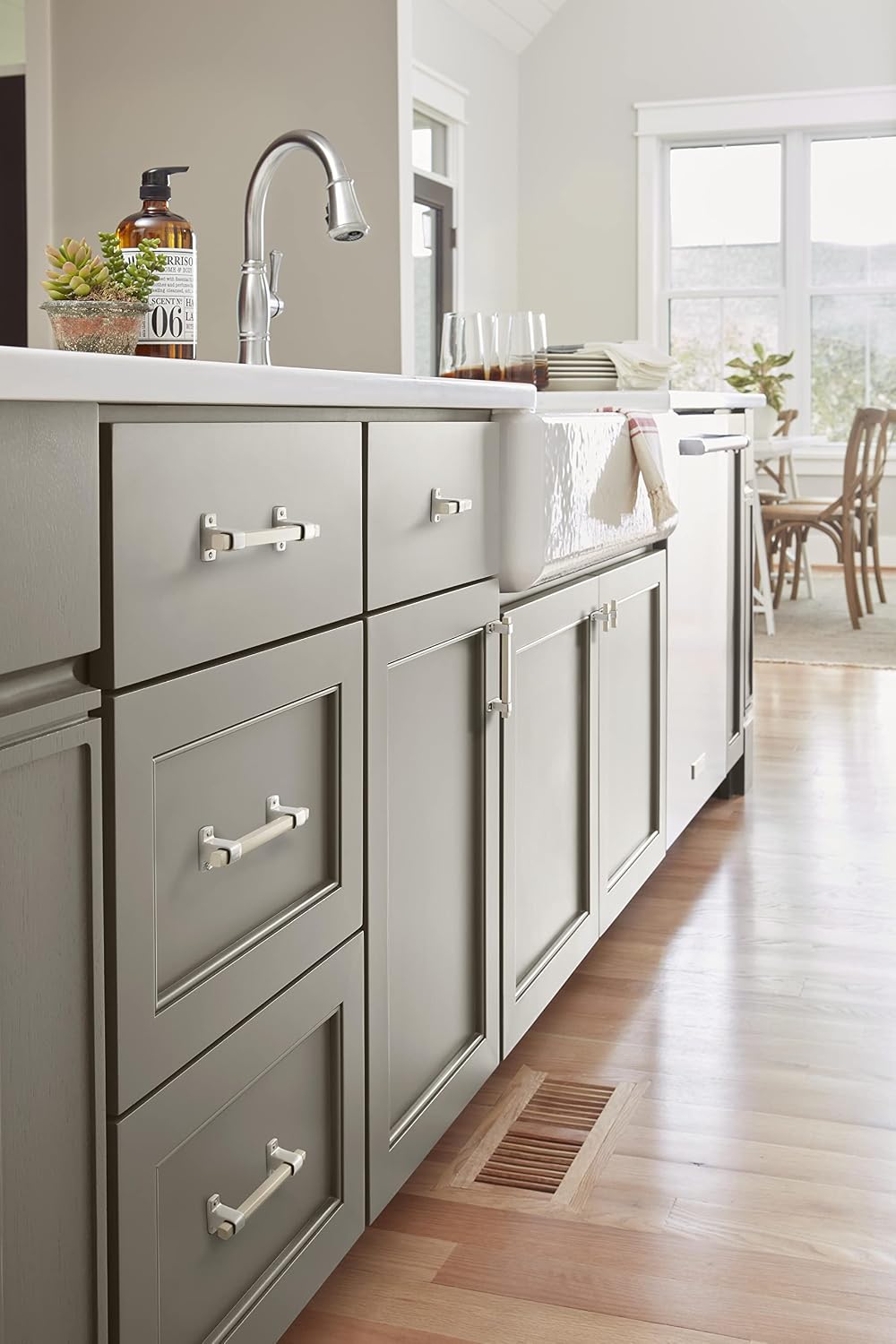 Amerock | Cabinet Knob | Silver Champagne | 2-3/8 inch (60 mm) Length | Rockwell | 1 Pack | Drawer Pull | Drawer Handle | Cabinet Hardware