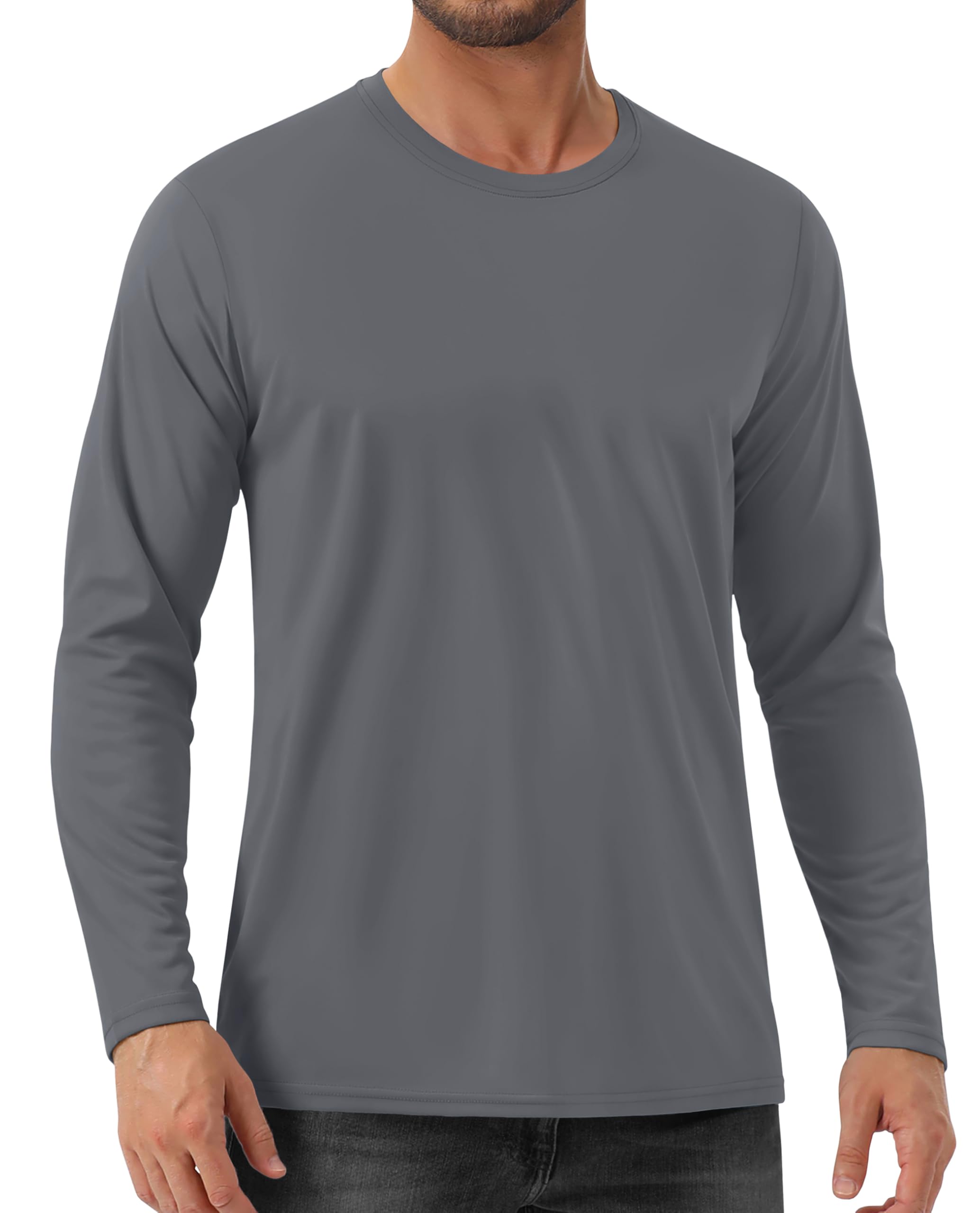 EKLENTSON Men's UPF 80+ Sun Protection Shirts Long Sleeve Rash Gurad Quick Dry Swim Shirt Lightweight