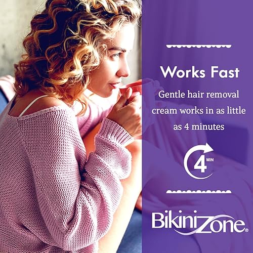Miniatura 2 de Bikini Zone Removedor de vello en crema  Depilación instantánea para mujeres  Crema depilatoria para pieles sensibles y áreas delicadas  Dura más