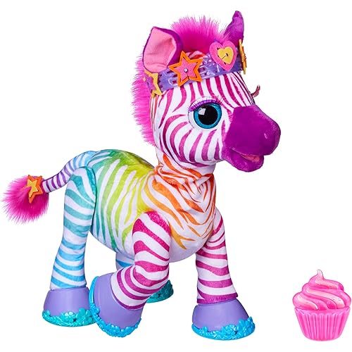 furReal My Rainbow Zebra Electronic Pet Toy with 80+ Sounds, 20 Accessories - For 4+ Year Old Girls and Boys