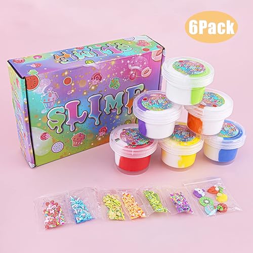 Miniatura 6 de Kit de 6 piezas de slime de mantequilla, helado de dos tonos para niñas y niños, juguete suave y antiadherente para aliviar el estrés, recuerdo de