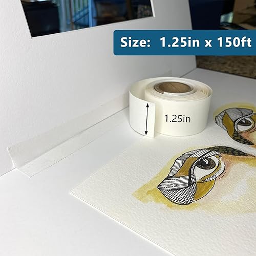 Miniatura 3 de Lineco Cinta adhesiva de lino para bisagras. Tela de pH neutro, sin ácidos, 1.25 pulgadas x 150 pies. Cinta de confianza para bisagras, tableros de