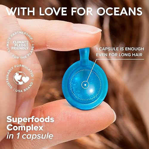 Miniatura 6 de MAREE - Suero capilar para peinar para cabello encrespado y seco cápsulas de aceite hidratante y queratina para peinar con aceite de aguacate,