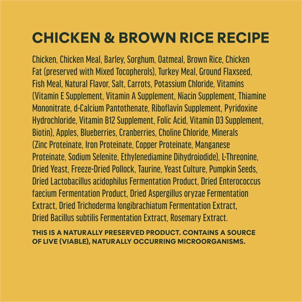 Instinct Be Natural - Alimento seco para perros con pollo y arroz integral, bolsa de 25 libras