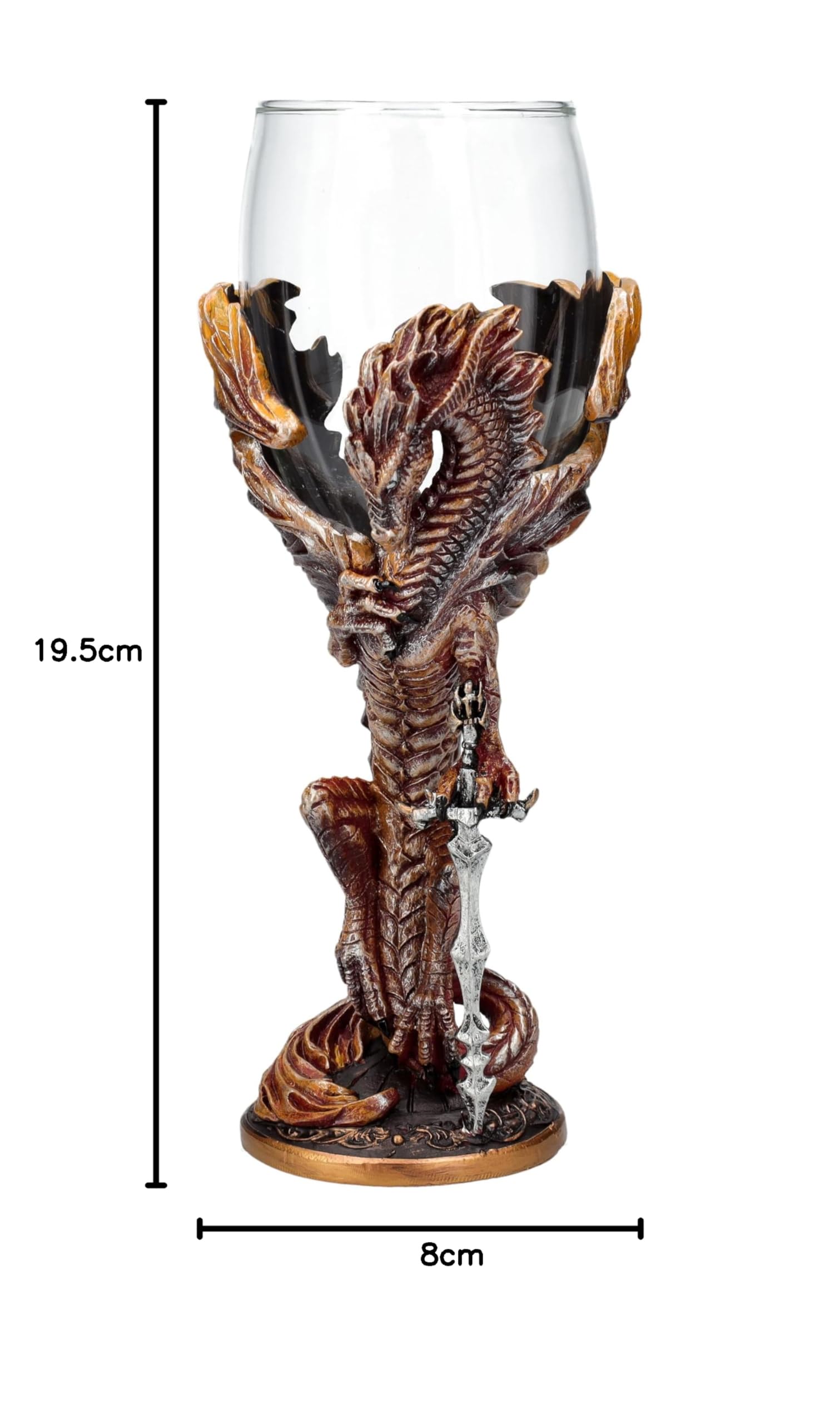 Figuren Shop GmbH Drachen-Kelch Flame Blade by Ruth Thompson – 150ml, Gothic Weinglas, Fantasy Weinkelch