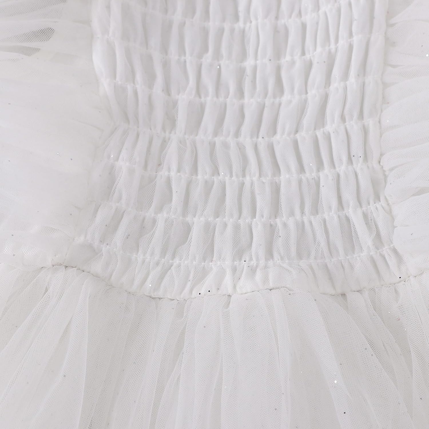 Tutu.kk Toddler Girl Tulle Dress Ruffled Sleeve Girls Smocked Dresses for Birthday Party, Wedding - Image 5