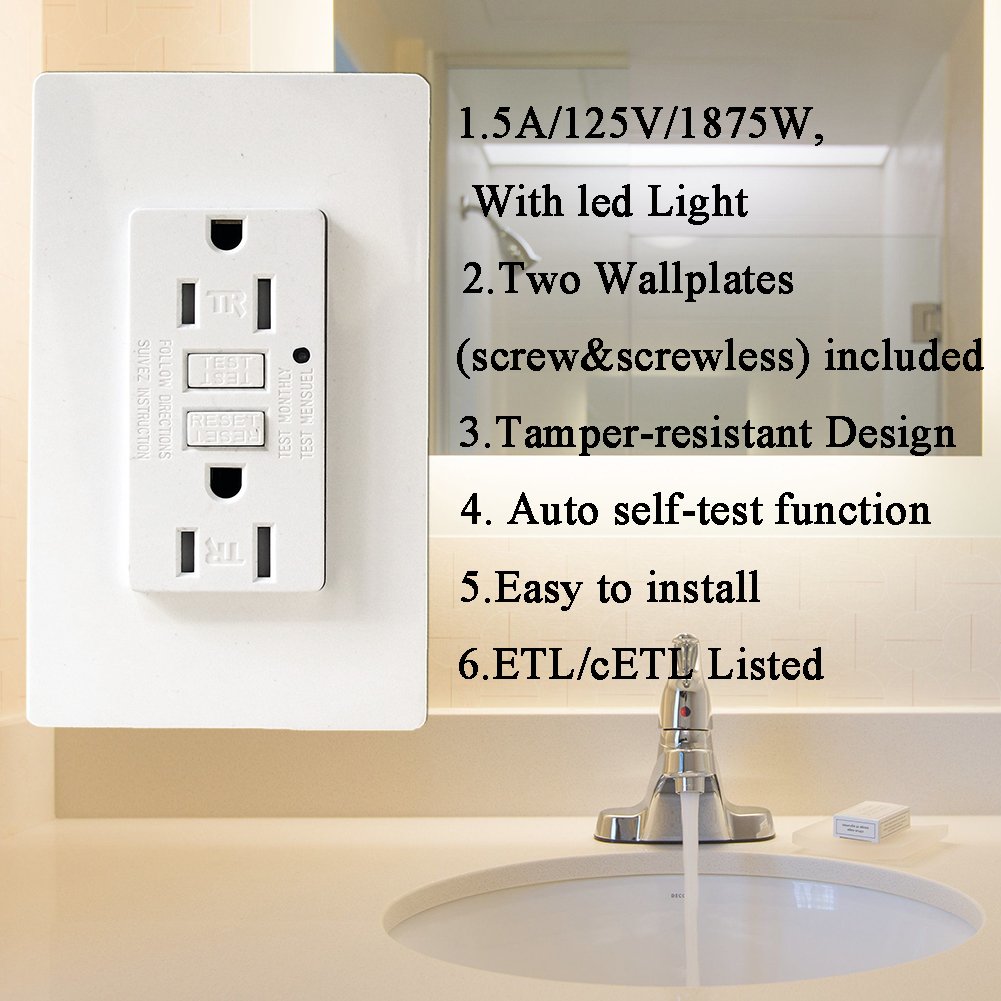 RES POWER Outdoor 15A 120V Tamper/Weather Resistant GFCI Outlet S.Test - View #10