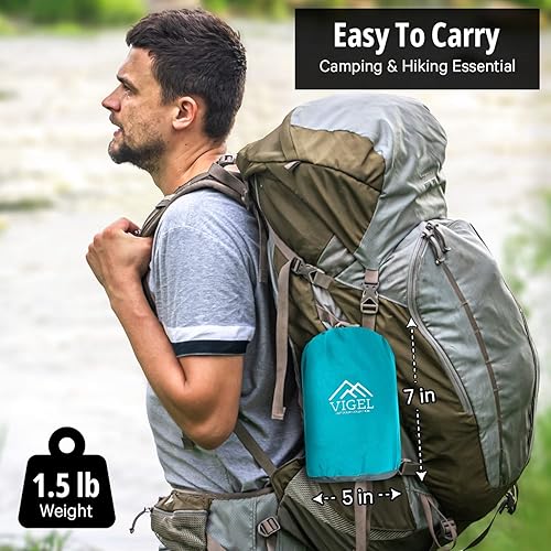 Miniatura 6 de Vigel Hamaca de camping Hamaca de nailon Hamacas dobles o individuales Hamaca portátil para árbol Hamacas para exterior, accesorios de camping