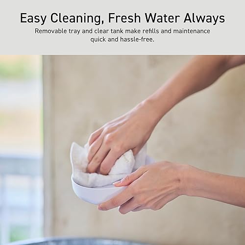 Miniatura 6 de ELECOM Fuente de agua automática silenciosa inalámbrica para mascotas, capacidad de 2.5 litros, sensor de movimiento y modo temporizador, batería