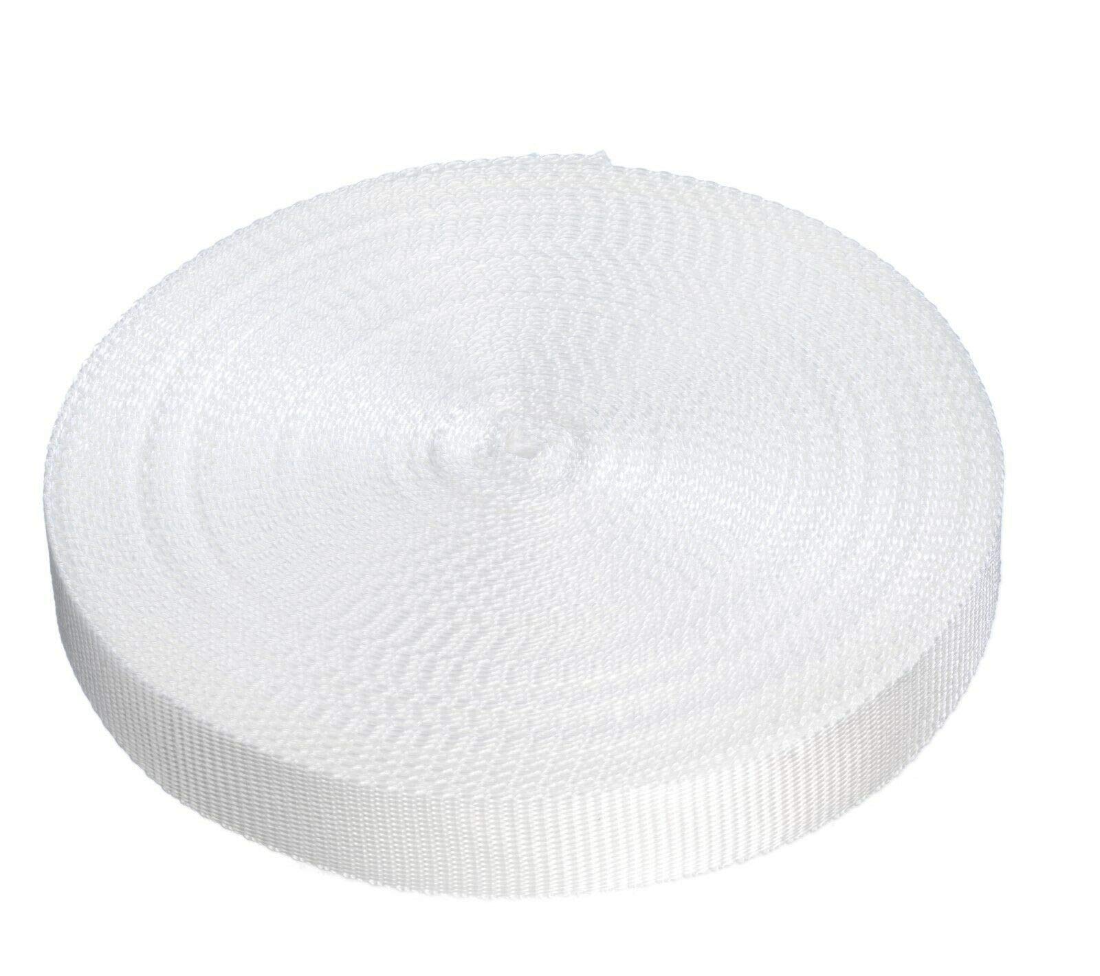 25mm x 50m Webbing Roll Polypropylene for DIY, Straps, Harnesses, Lashing and more | 970lb / 440kg breaking strain | Made in UK