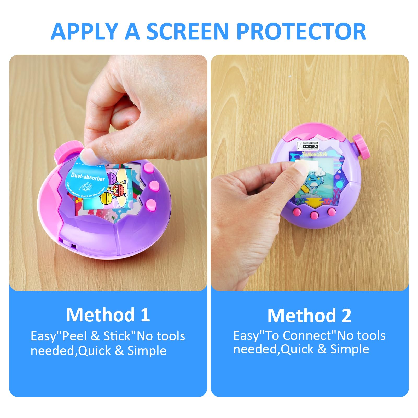 Coque pour Tamagotchi Paradise Electronic Pet - Lot de 2 films de protection d'écran en polycarbonate résistant aux chocs avec lanière pour jouet Tamagotchi Paradise (bleu)