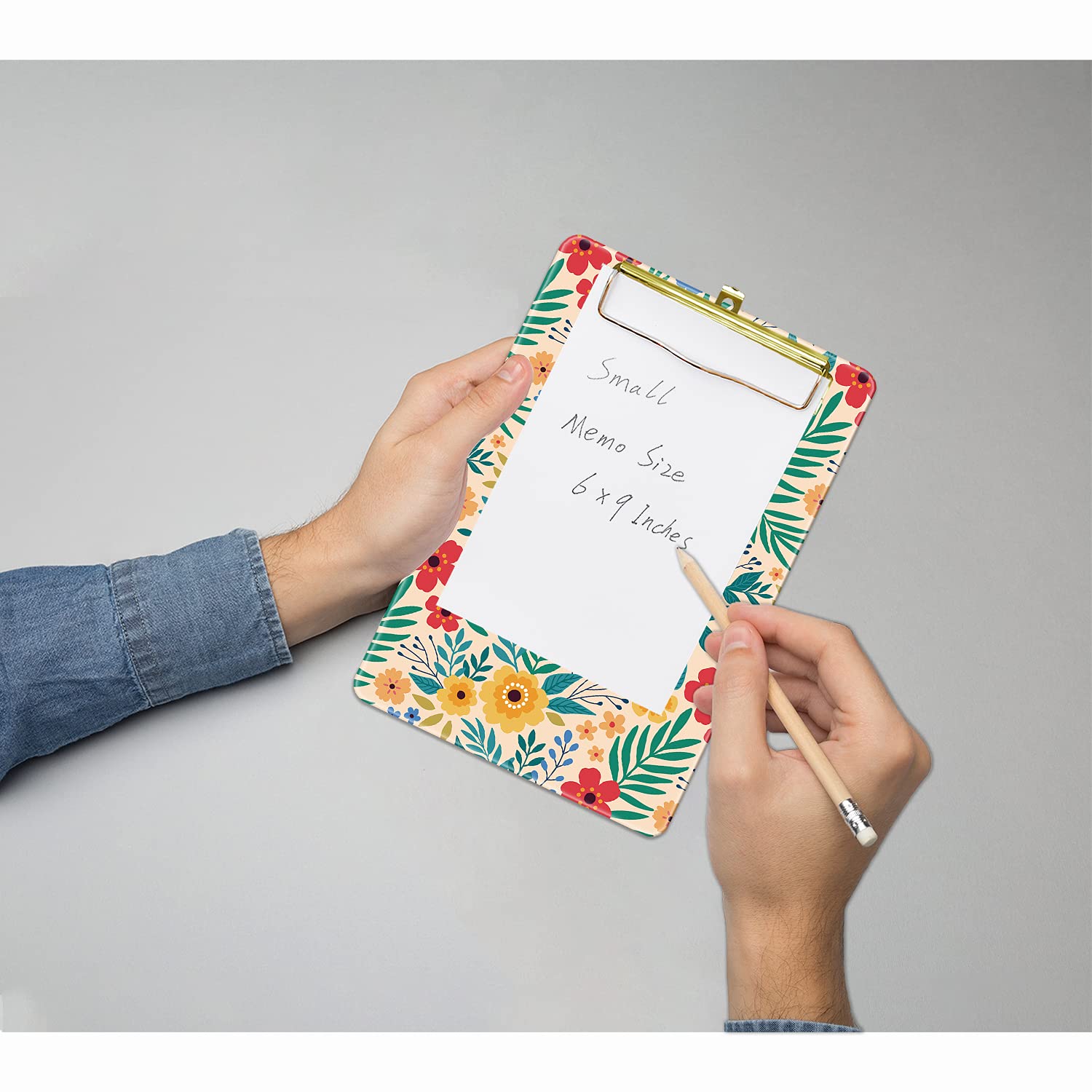Hnogri Small Plastic Clipboard, Fashion Design A5 Size Memo Clipboards for Students Kid, Women, Office, School - Image 3