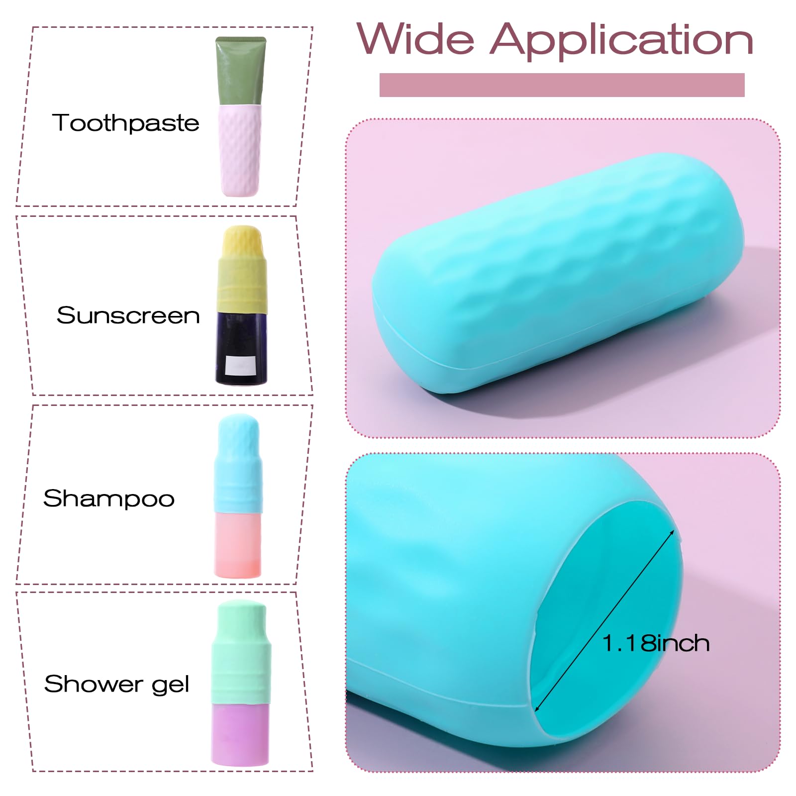simarro 12 Pack Travels Silicone Bottle Caps, Leak-Proof Elastic Caps, Reusable Travel Bottle Cap - Image 3