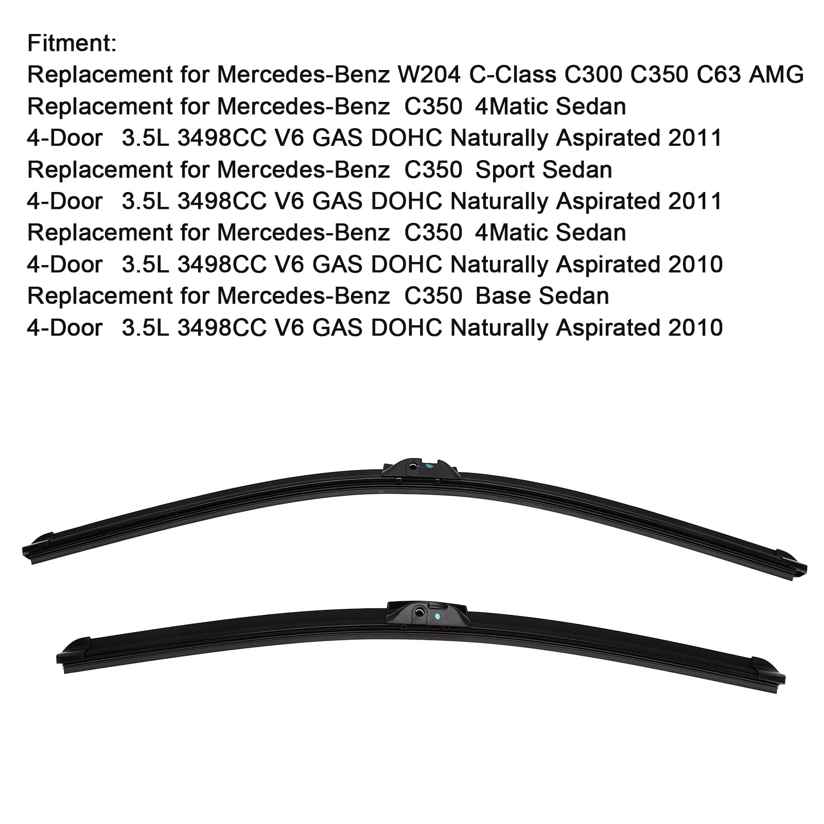Set da 2 Spazzole Tergicristallo Anteriori da 22 Pollici 19 Pollici - Classe C W204 C300 C350 C63 AMG