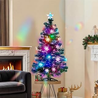 Juegoal Pre-Lit Fiber Optic Mini Christmas Tree