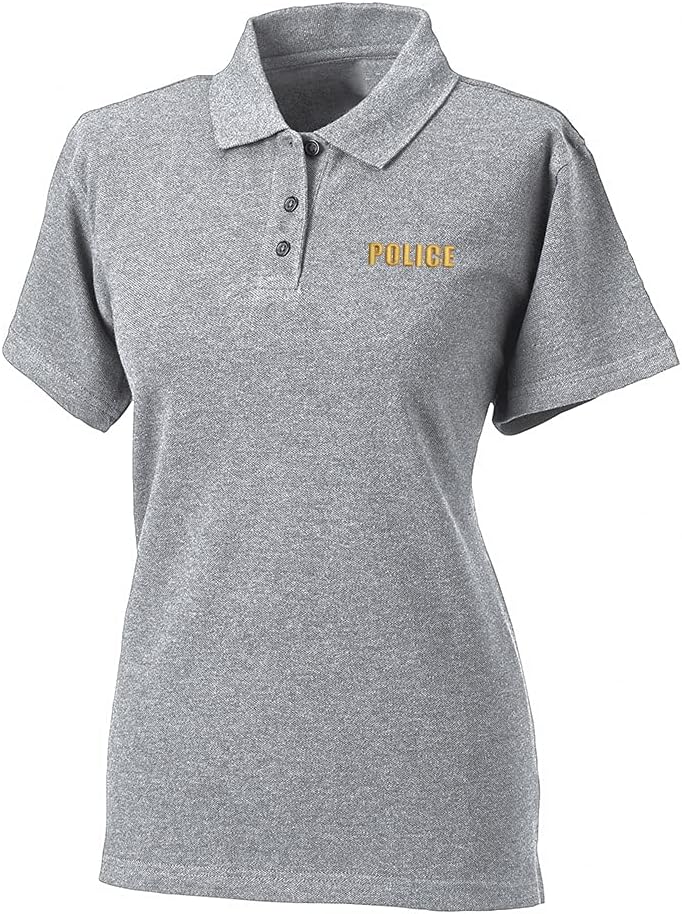 Womens Polos Shirts Short Sleeve Police Officer Embroidery Polo Shirts
