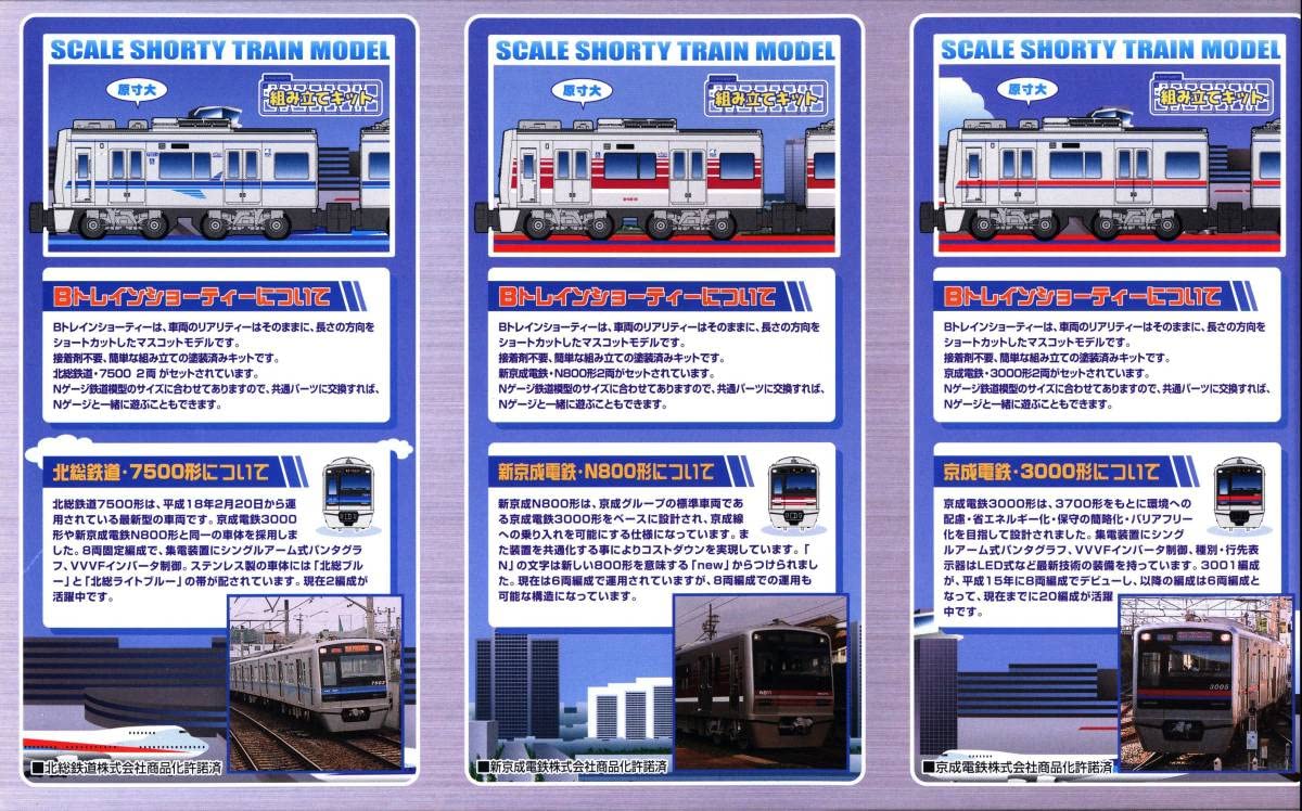 Bトレインショーティー 京成電鉄 新京成電鉄 北総鉄道 3社セット 1箱 B 