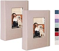 Vista 9 de Álbum de fotos de 8 x 10 pulgadas, paquete de 2 libros de fotos de lino, álbum de 26 páginas con capacidad para 52 fotos, carpeta de presentación