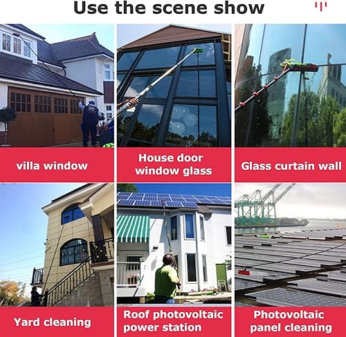 Miniatura 5 de KDLK Kit de poste de alimentación de agua, cepillo de alimentación de agua, equipo telescópico de lavado de ventanas, limpieza fotovoltaica y