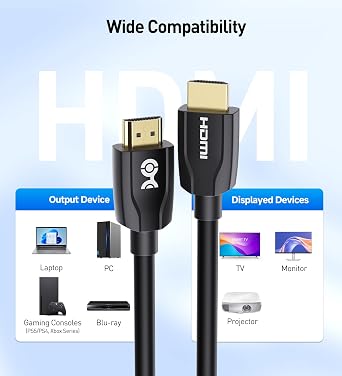 كابل HDMI بطول 3 أقدام (كابل HDMI ممتاز) من Cable Matters [معتمد من Premium] مع دعم 4K@60Hz وHDR باللون الأسود