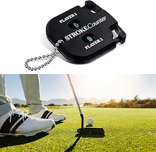 2 Player Stroke Counter Handheld Scorer,1pcs Golf Shot Counter Golf Score Indicator,Portable Golf Score Counter Handheld Count with Key Chain for Golf Scoring Keeper,Golf Game Scorekeeper Gadgets