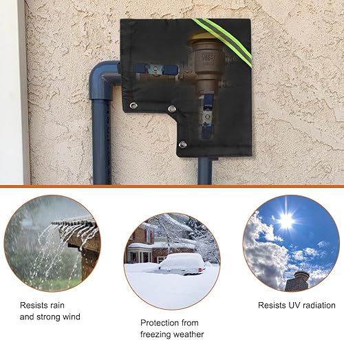 Miniatura 7 de Cubierta aislante para prevención de reflujo, cubierta de grifo para exteriores, cubierta de válvula de rociador, bolsa de cubierta de bomba de pozo