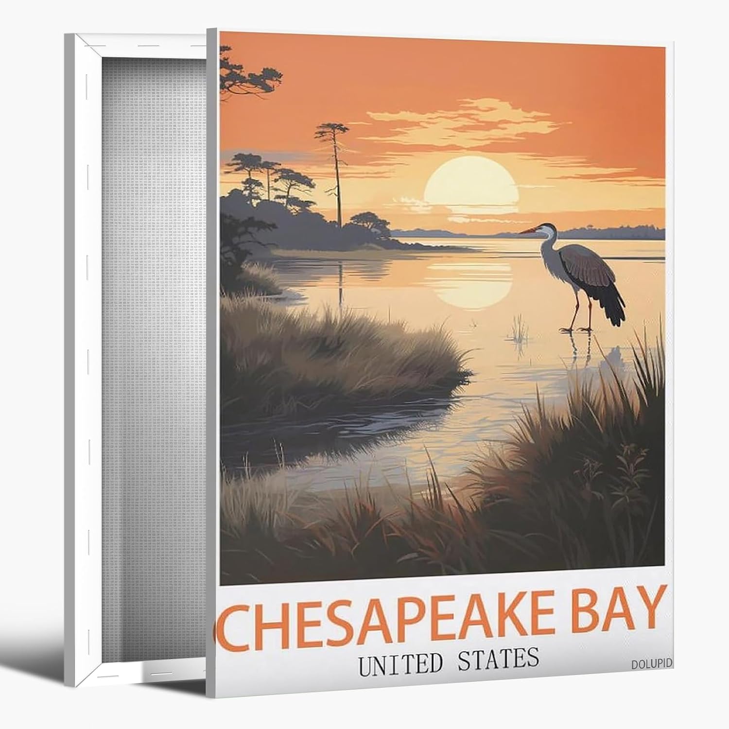 Chesapeake Bay United States Vintage Travel Poster 8x10inch 20x25cm Canvas Art Poster and Wall Art Picture Print Modern Family Bedroom Decor Posters Framed