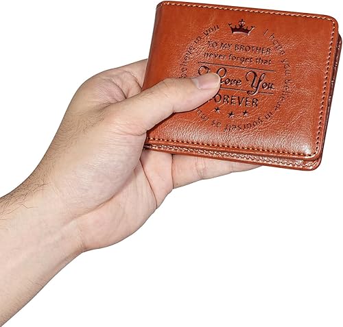 Miniatura 6 de THTCSQ Billetera de cuero para regalar a mi papá, cartera de cuero personalizada grabada, regalos de cumpleaños, regalo de graduación, regalo de