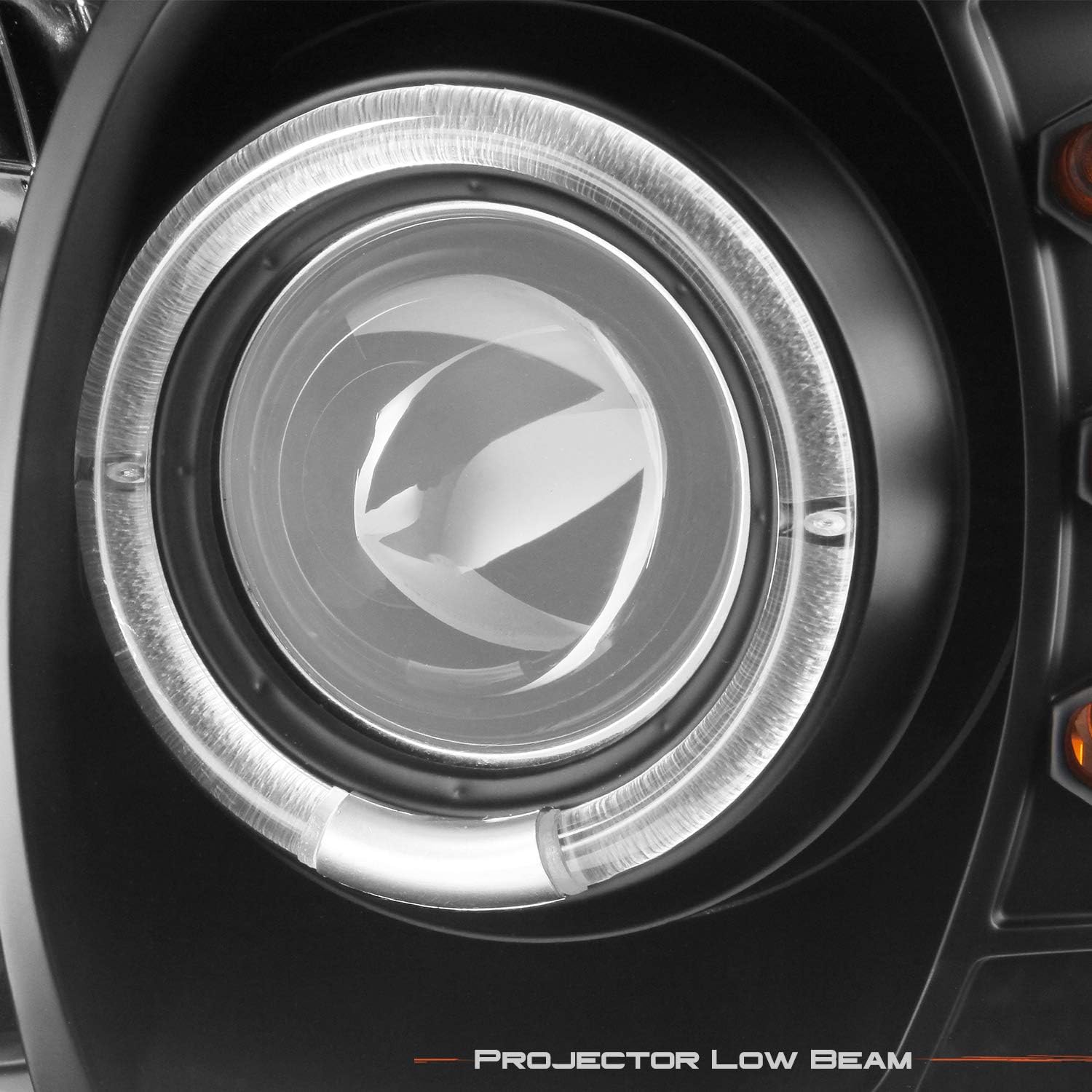 AKKON - For Compatible with Dodge Ram 1500/2500/3500 Pickup ARB Black Dual LED Ring Projector Replacement Headlights Left/Right