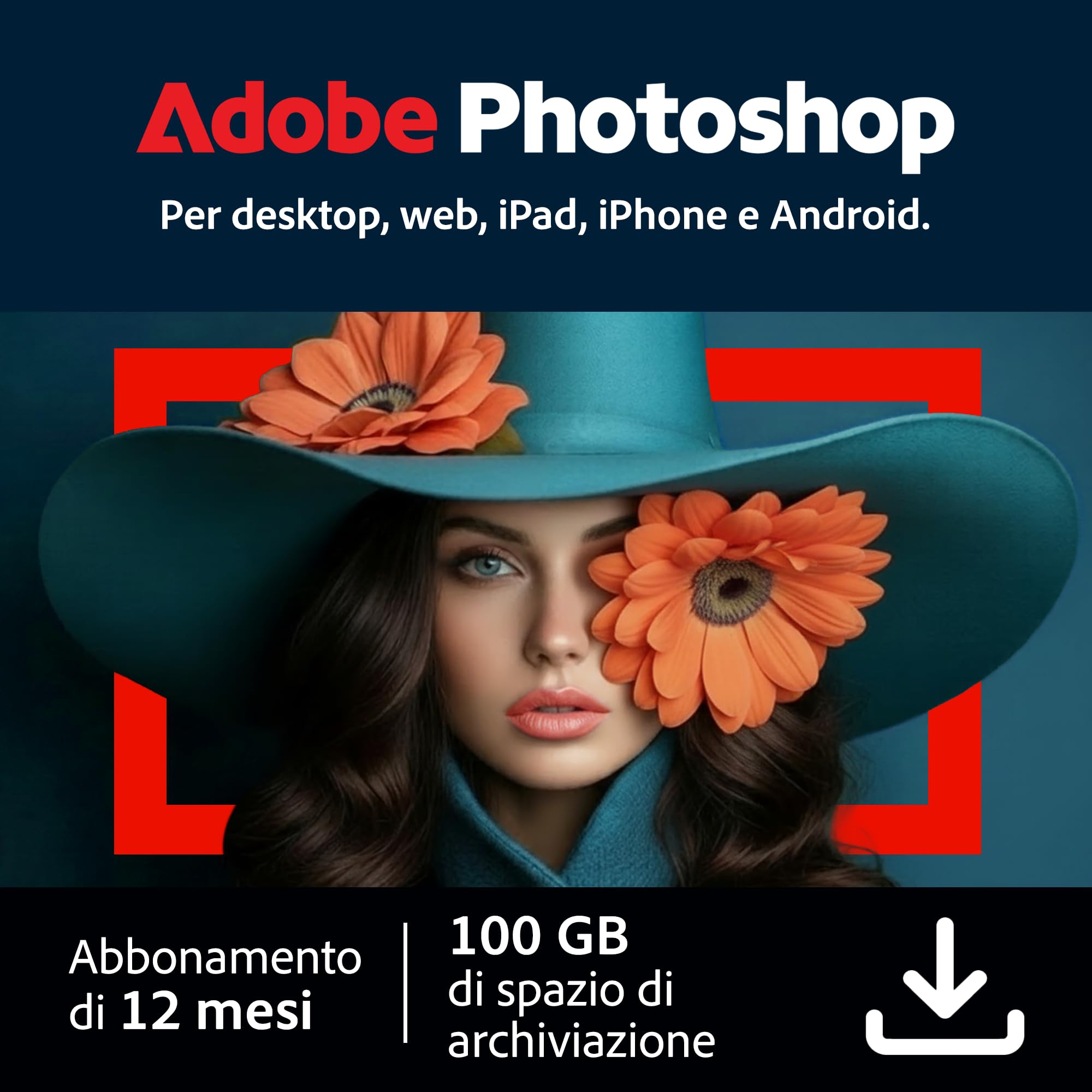 Adobe Photoshop | Fotoritocco | Grafica & Strumenti IA | 12 Mesi | PC/Mac Download | Codice d'attivazione via email