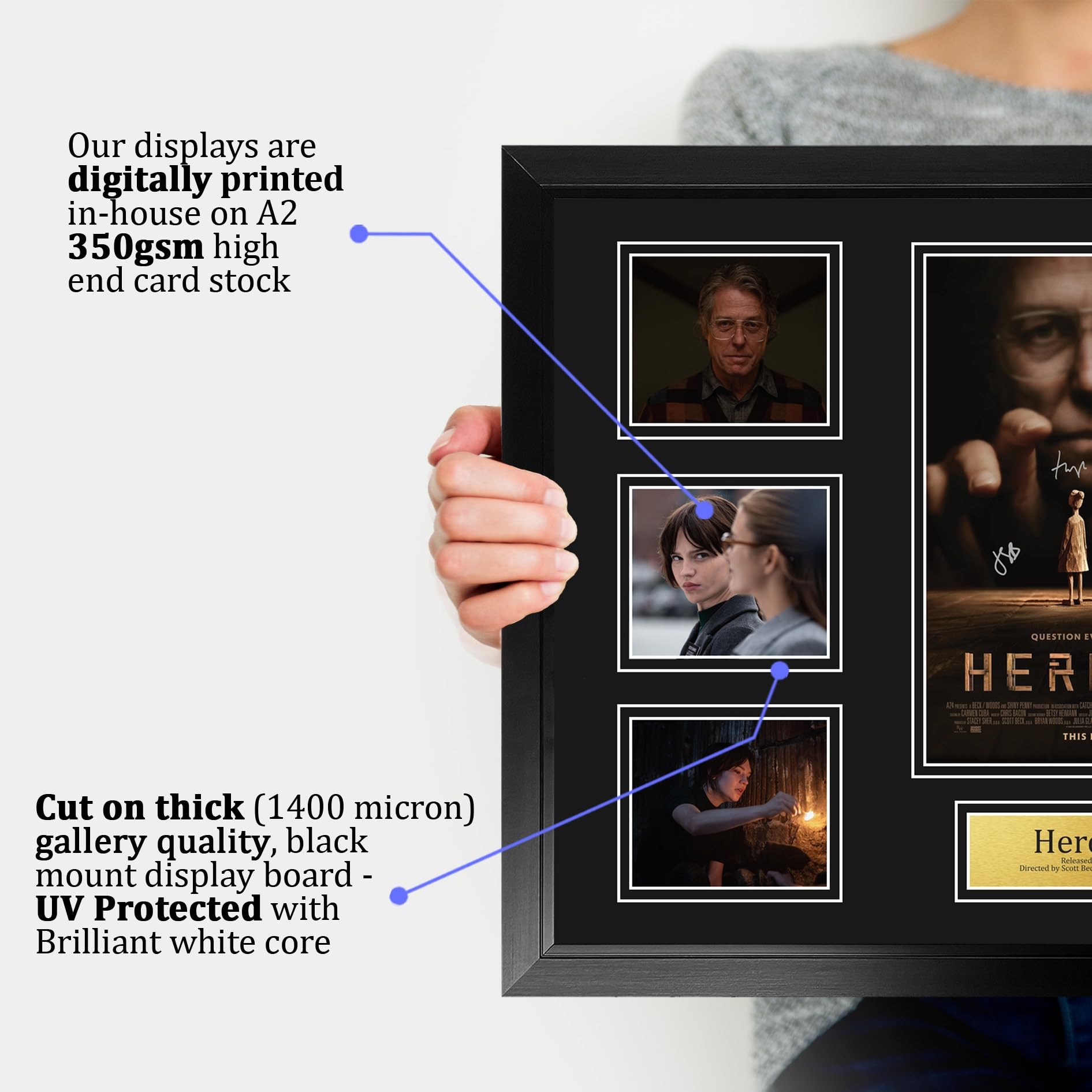 HWC Trading Heretic Podpisany Plakat Filmowy A2 Deluxe w Ramie