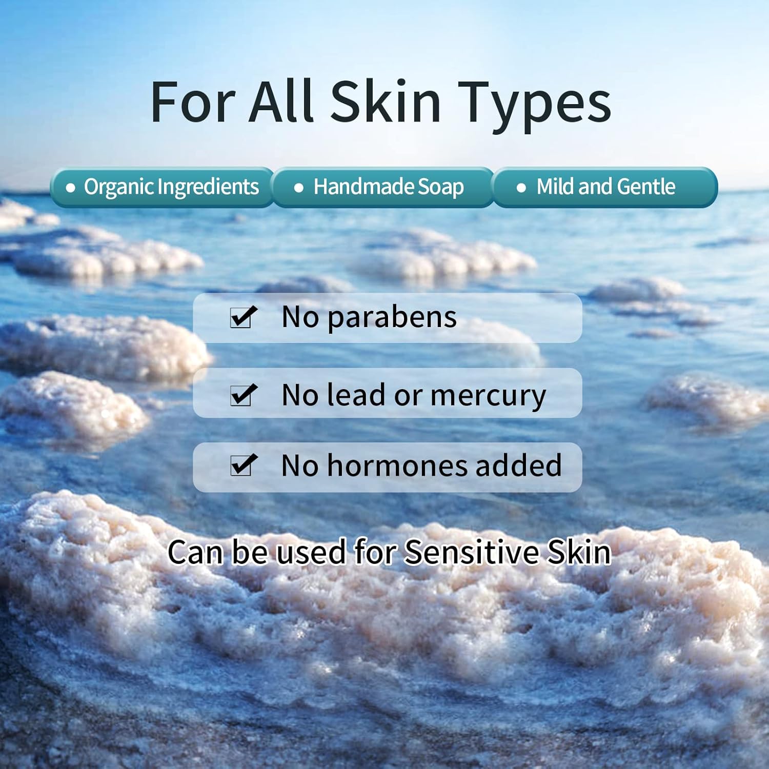 2 PK Sea Salt Soap 3.5 Oz Each, Exfoliating Acne Deeply Clean Problem Skin, Natural Goat's Milk, All Skin Types, Face Wash Body Wash Skincare, Women Men Gift - Image 7