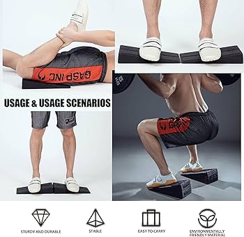 Harder Will Yoga Foam Wedge Squat Wedge Ramp Non-Slip Yoga Pilates Block Slant Board Foam Incline Slant Board Squat Wedge Block,Calf,Ankle And Foot Stretching,Foam Slant Board For Lower Leg Strength Improvement Strongtek