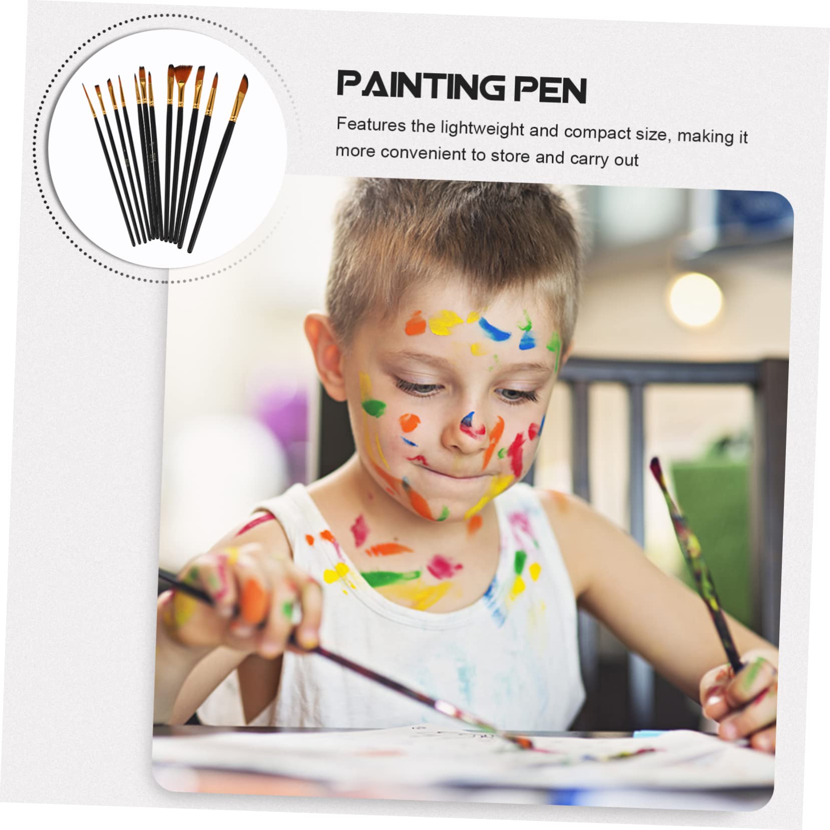 EXCEART 48 Pezzi Pennelli Artistici Pennelli Per Studenti Pennelli Per Olio Pennelli A Punta Pennelli Quadrati A Punta Fine Pennello Acrilico Tubo In Alluminio Placcato Oro Nylon Piatto