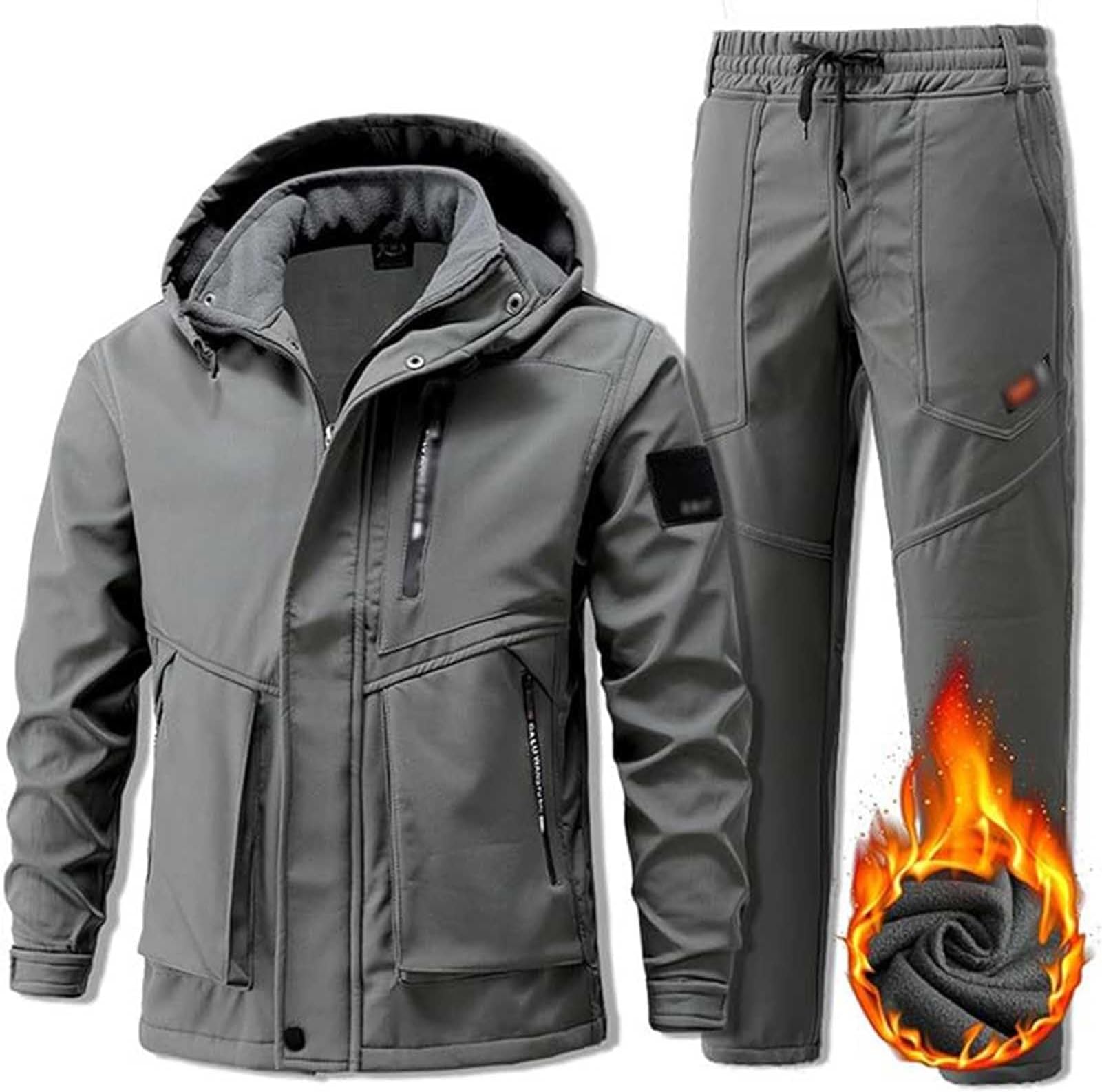 Men's Winter Ski Suit Set - Windproof, Waterproof, Warm Thick Snow Jacket and Pants for Outdoor Skiing and Snowboarding