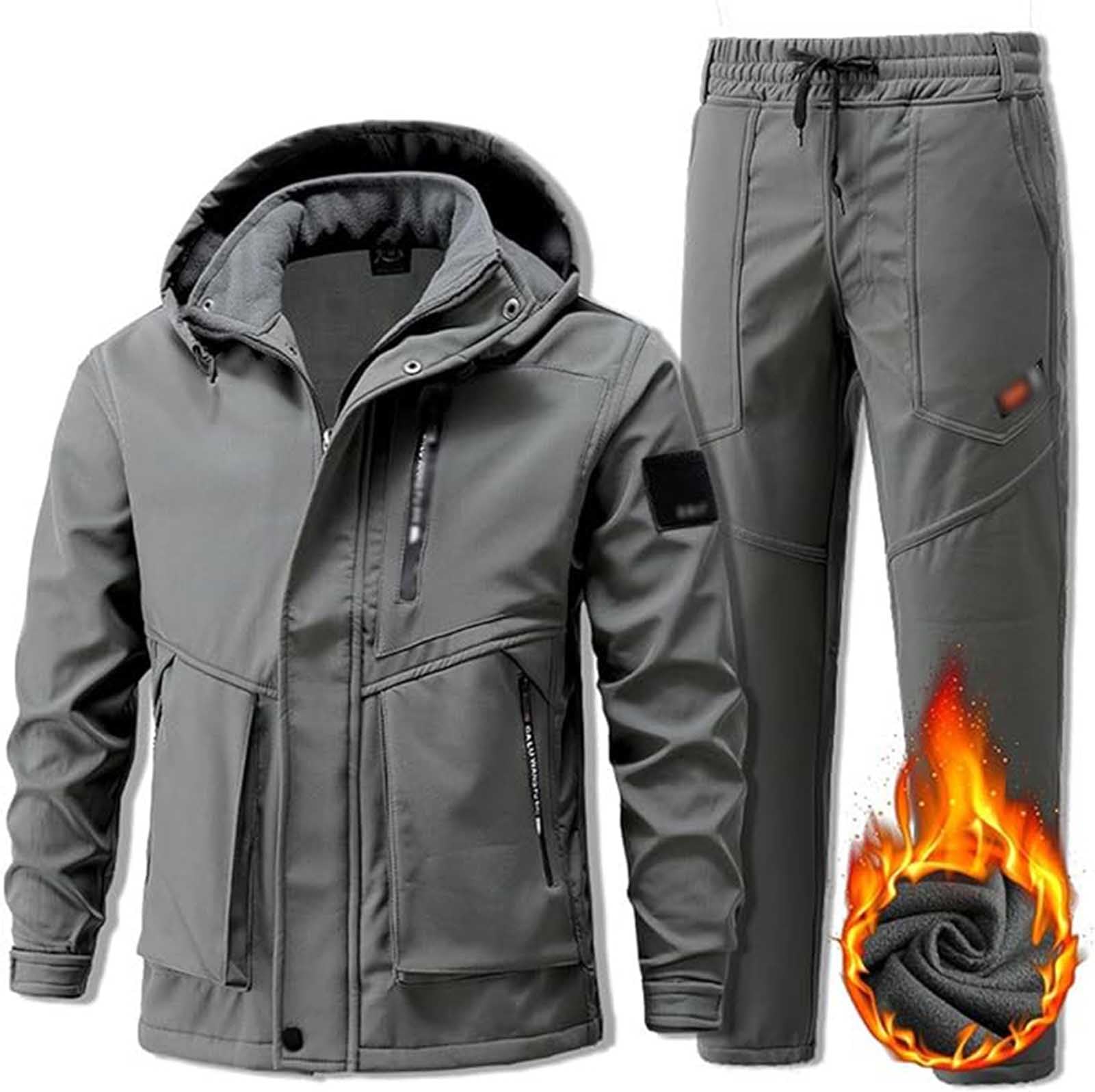 Men's Winter Ski Suit Set - Windproof, Waterproof, Warm Thick Snow Jacket and Pants for Outdoor Skiing and Snowboarding