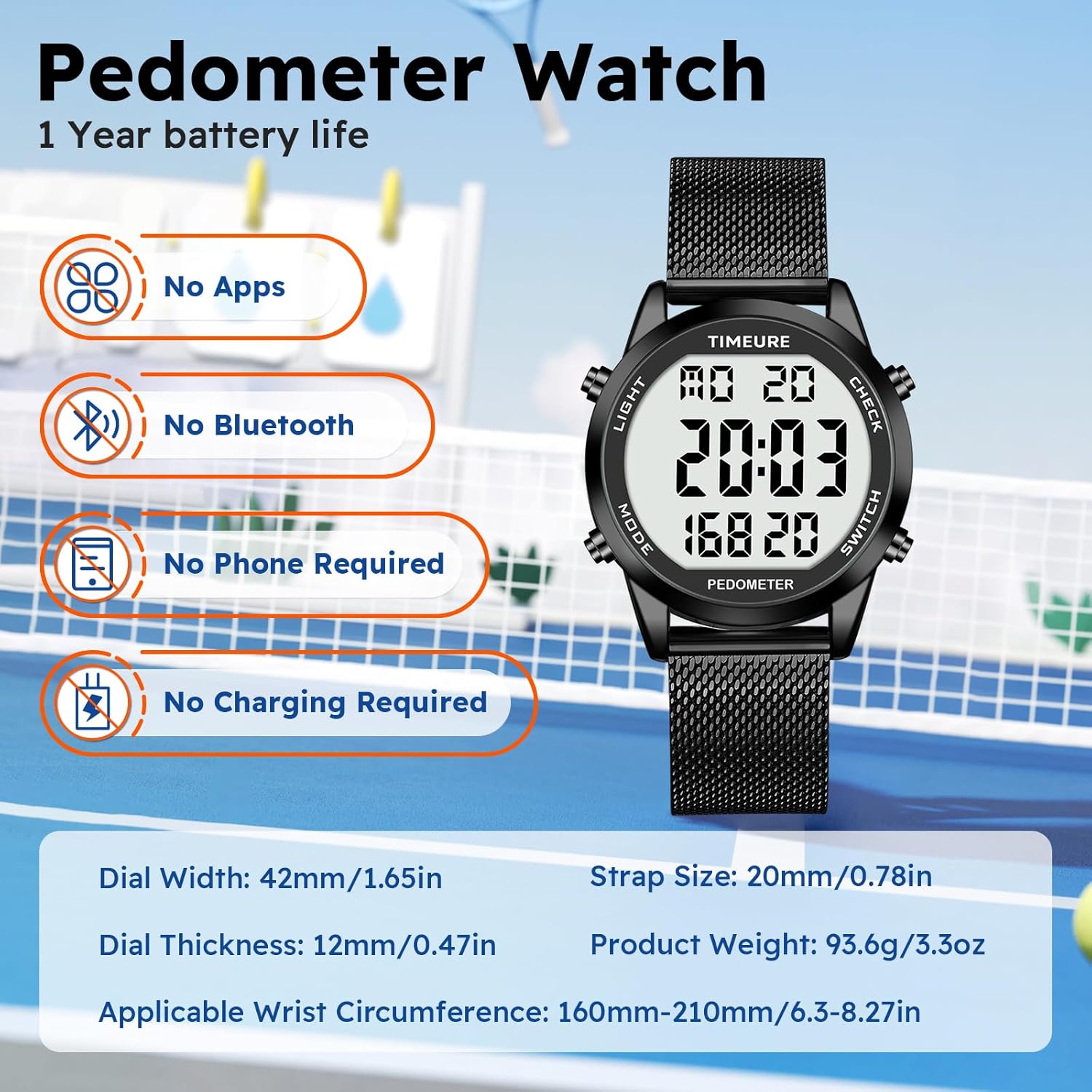 Step Counter Pedometer Watch