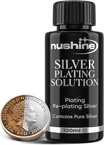 Miniatura 9 de Nushine Solución de chapado en plata de 5.1 oz (5.1 fl oz), placa permanentemente de plata pura sobre plata desgastada, latón, cobre y bronce