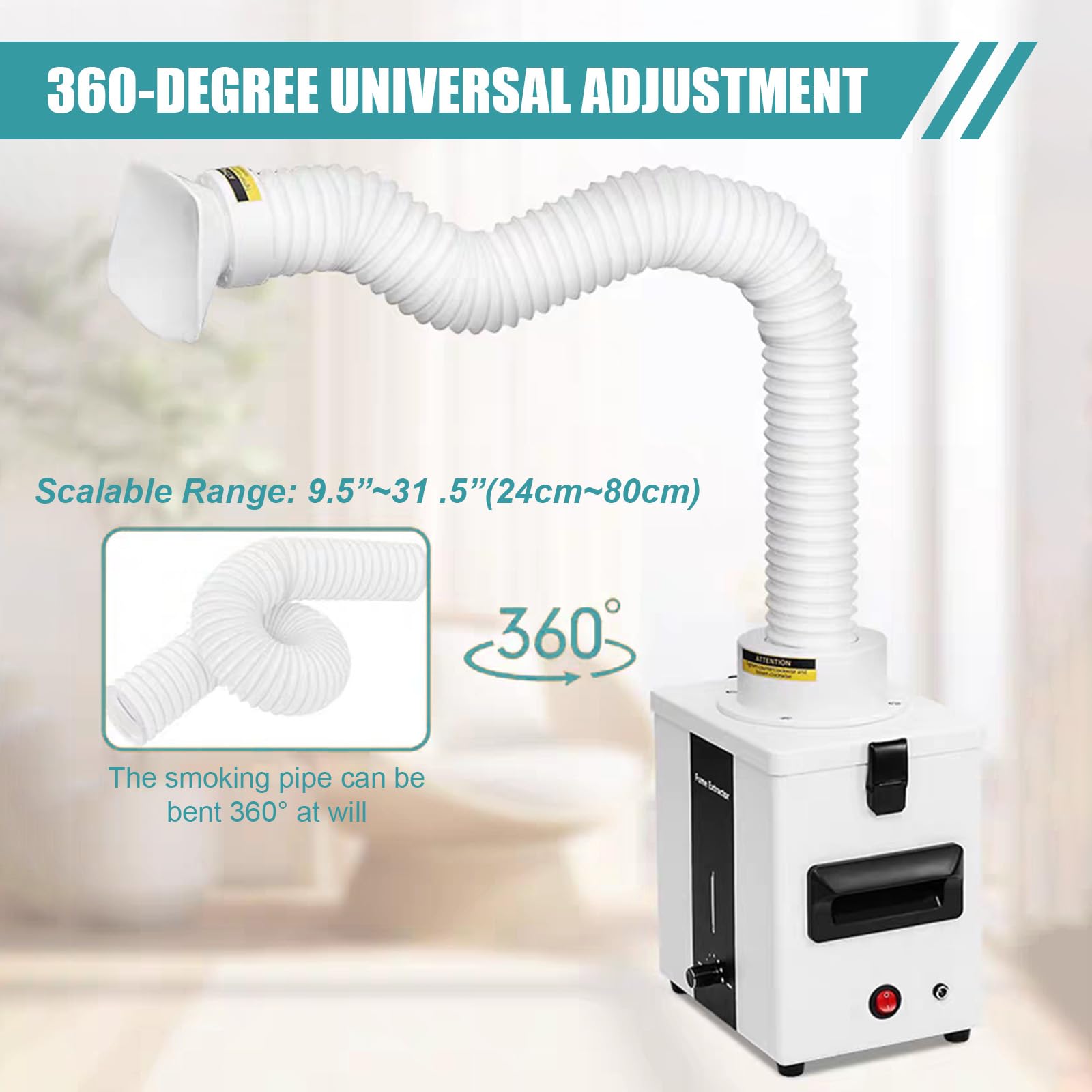 Aspirazione del fumo di saldatura, 50 W, filtro a 3 livelli, cappa aspirante per incisioni laser