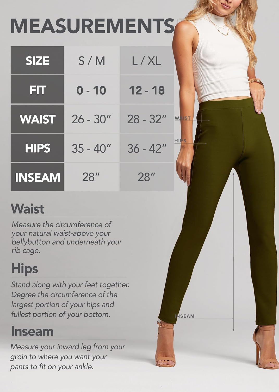 Conceited Stretch Ponte Pants for Women - Dressy Leggings - High Waist Shaping Butt Lifting - Image 3