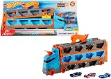 ​Hot Wheels Speedway Hauler & 3 1:64 Scale Toy Cars - 1