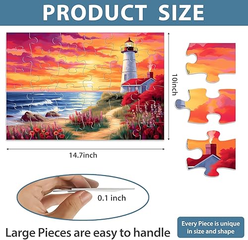 Miniatura 2 de Paquete de 6 rompecabezas grande de 36 piezas para personas mayores, rompecabezas de demencia, Alzheimer, productos y actividades para adultos