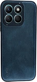 جراب متوافق مع هونر X8B، غطاء واقي من الجلد الناعم والبولي يوريثين الحراري والسيليكون مضاد لبصمات الأصابع والصدمات لموبايل X8B (ازرق)