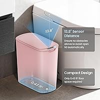 Vista 3 de Cesun Automatic Motion Sensor Bathroom Trash Can with Lid, 2.6 Gallon Touchless Trash Bin, Smart Plastic Slim Garbage Can Small Wastebasket for