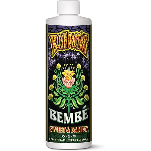 FoxFarm Bush Doctor Bembé Sweet & Dandy Liquid Plant Fertilizer - Complex Nutrient Blend - 0-1-3 PK Fertilizer for In-Ground & Hydroponic Gardens - 1 Pint