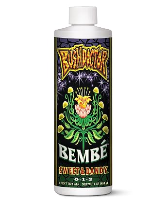 FoxFarm Bush Doctor Bembe Sweet & Dandy Liquid Plant Fertilizer - Complex Nutrient Blend - 0-1-3 PK Fertilizer for In-Ground & Hydroponic Gardens - 1 Pint