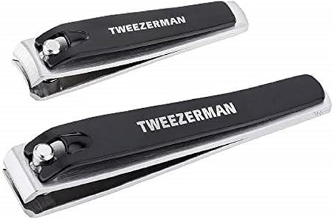 TWEEZERMAN Tırnak makası seti, 2 parça, hassas el ve ayak tırnakları kesimi, siyah