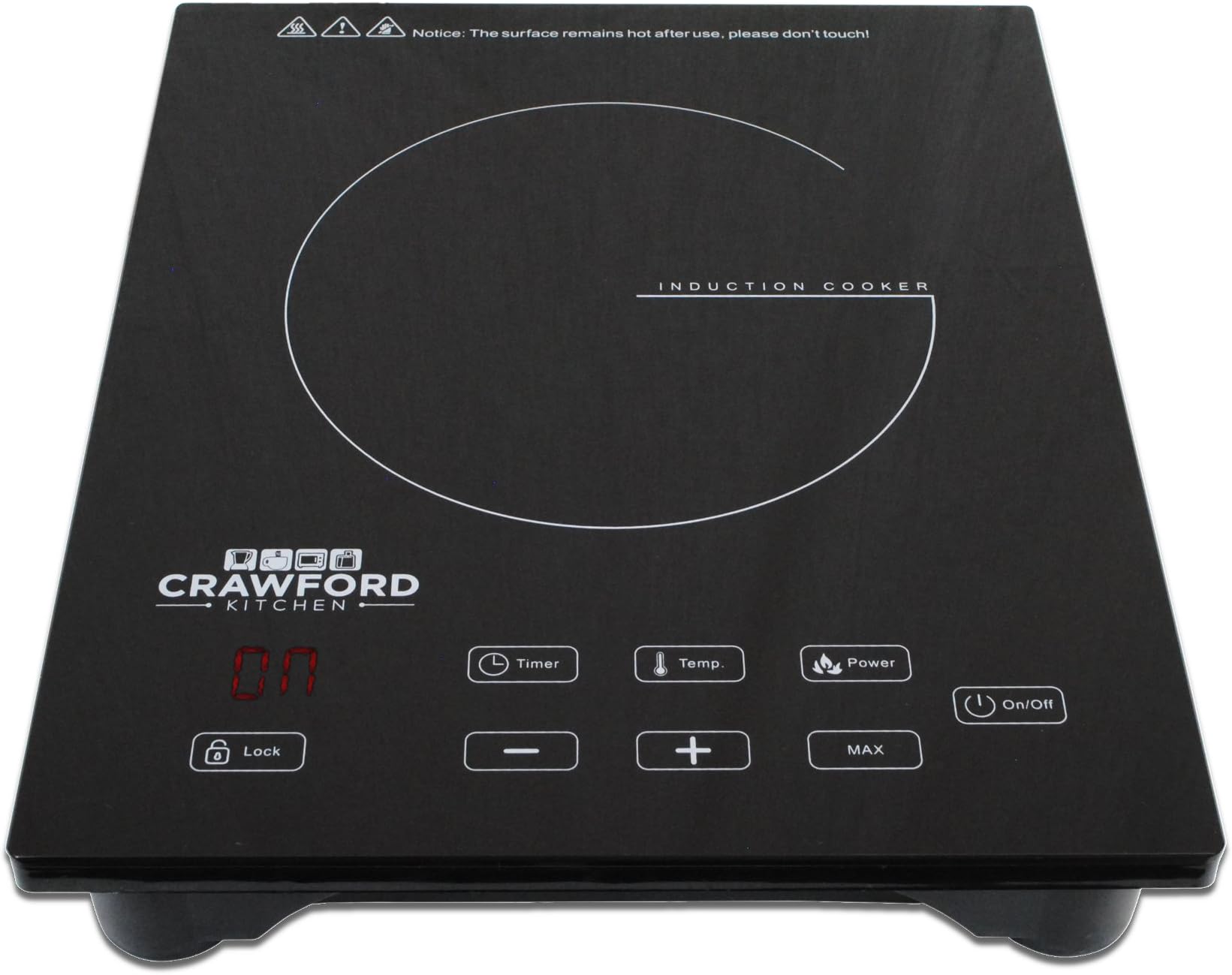 1800W Single Digital Induction Cooktop | Portable Countertop Design & Easy To Clean | New Touch Panel Controls (Single)