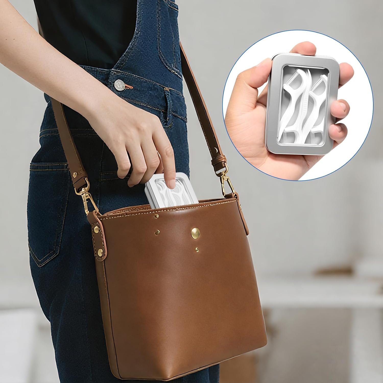 4 Pack Dental Floss Case with Clear Window, Portable 3.6x2.5x0.72 Inch Dental floss Dispenser, Box for 32 Adult Floss for Home, Travel, Car, Office (Silver)